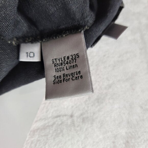 CAbi Womens Vintage Washed Linen Wide-Leg Pants Size 10 Charcoal Gray 335 New - Picture 4 of 10